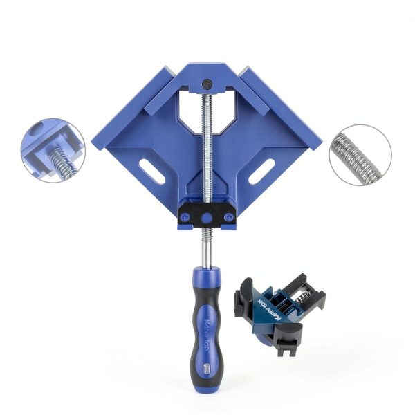 90 Degree Corner Clamp Set, 4 Pack Aluminum Alloy Swing Jaw Corner Clamps for Woodworking + 4 ABS Plastic Right Angle Clamps, Framing, Cabinet DIY-2