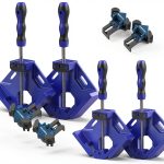 90 Degree Corner Clamp Set, 4 Pack Aluminum Alloy Swing Jaw Corner Clamps for Woodworking + 4 ABS Plastic Right Angle Clamps, Framing, Cabinet DIY-0