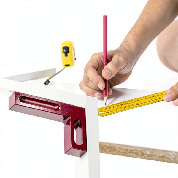 90 Degree Mini Positioning Square, Premium Precision Woodworking Carpenter Corner Tool Right Angle Clamp, for Checking Edge of Carpenter Cutting Tool for Square (Red)-3